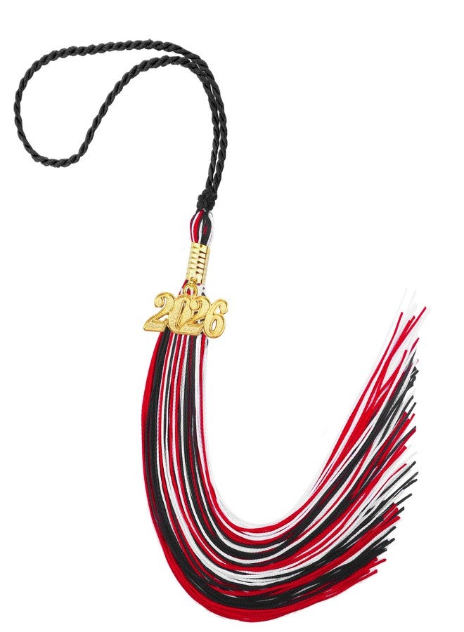 Nelisylux 2026 Tassel Graduation, Black Red White Graduation Tassel, 2026 Tassel Charms for Graduations Cap Decorations, Tassels Memorial Grad Cords for College High School Graduate Hat Ceremonies Accessories - Image 1